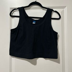 Old Navy Black Cropped Tank Top - Scoop Neck